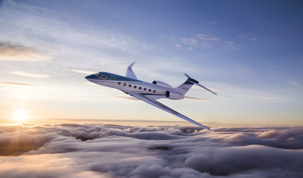 Luxury private jet cabin interior